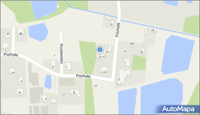 Żółwin, Pochyła, 11, mapa Żółwin