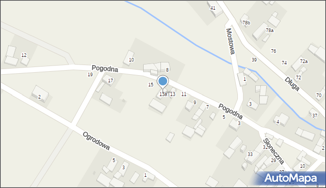 Zubrzyce, Pogodna, 13a, mapa Zubrzyce