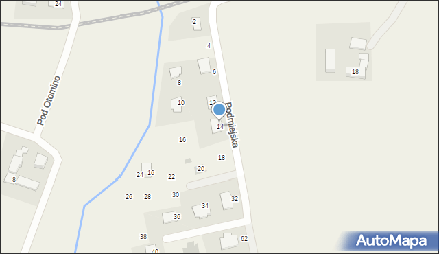 Żukowo, Podmiejska, 14, mapa Żukowo