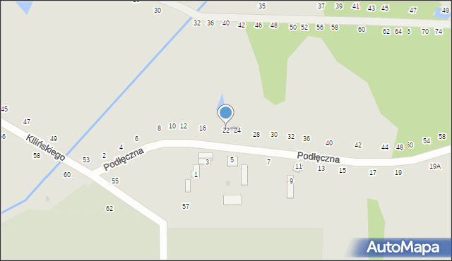 Zwoleń, Podłęczna, 22, mapa Zwoleń