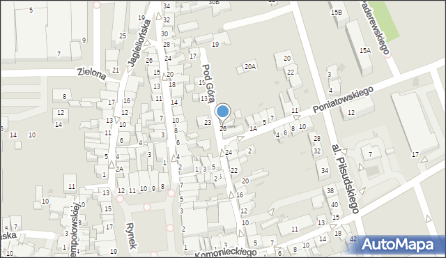 Żywiec, Pod Górą, 26, mapa Żywiec