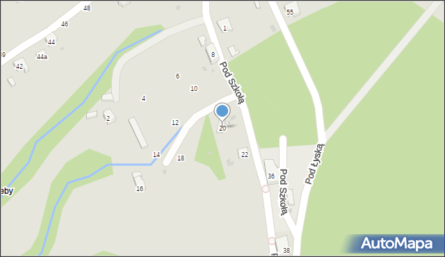 Żywiec, Pod Szkołą, 20, mapa Żywiec