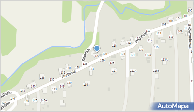 Żywiec, Podlesie, 122, mapa Żywiec