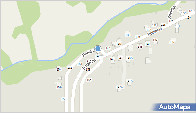 Żywiec, Podlesie, 146, mapa Żywiec