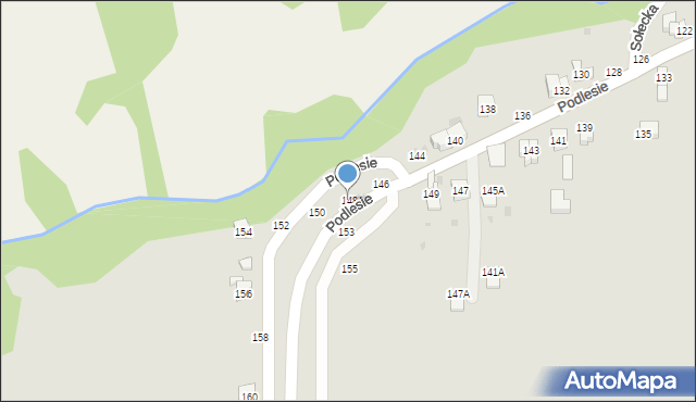 Żywiec, Podlesie, 148, mapa Żywiec