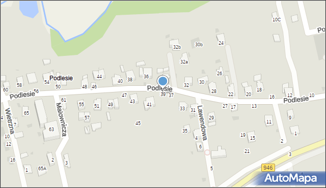 Żywiec, Podlesie, 39, mapa Żywiec