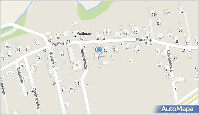 Żywiec, Podlesie, 57, mapa Żywiec