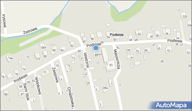 Żywiec, Podlesie, 65, mapa Żywiec