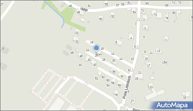 Żywiec, Pola Lisickich, 26, mapa Żywiec