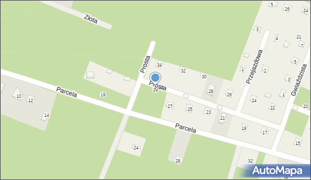 Adamów-Parcel, Prosta, 29, mapa Adamów-Parcel