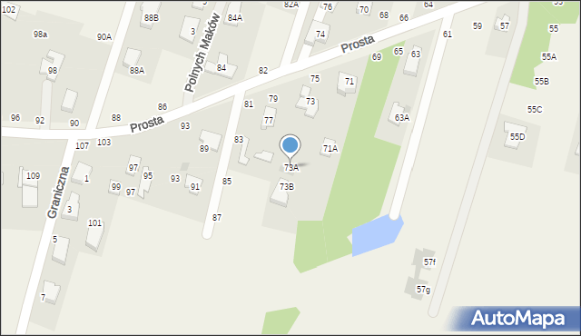 Adamówek, Prosta, 73A, mapa Adamówek