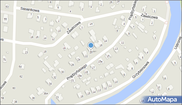 Augustów, Prądzyńskiego Ignacego, gen., 20, mapa Augustów