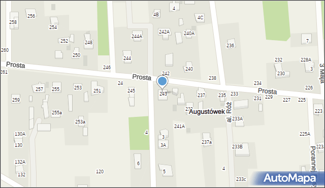 Augustówek, Prosta, 243, mapa Augustówek