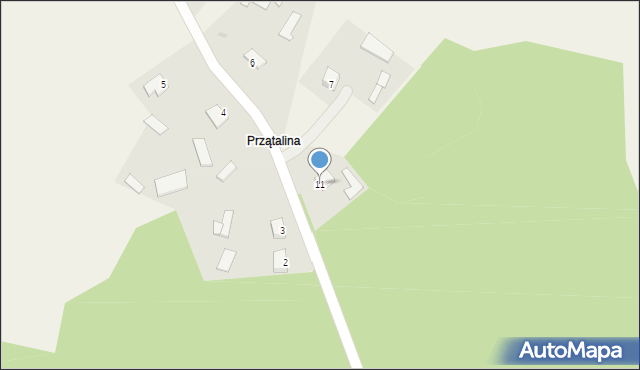 Bagienice, Przątalina, 11, mapa Bagienice