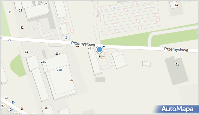 Balice, Przemysłowa, 17b, mapa Balice