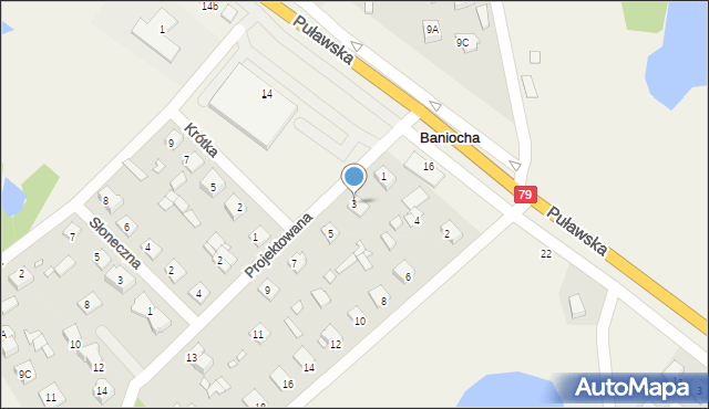 Baniocha, Projektowana, 3, mapa Baniocha