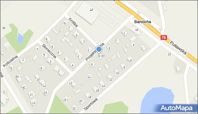 Baniocha, Projektowana, 7, mapa Baniocha