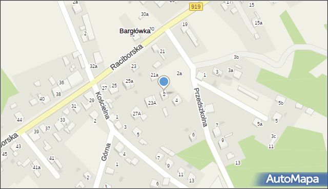 Bargłówka, Przedszkolna, 2, mapa Bargłówka