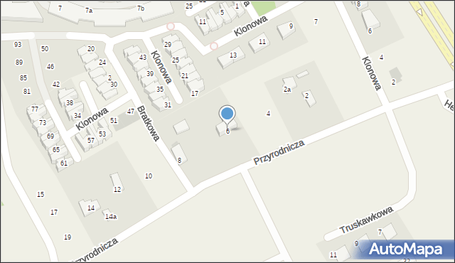 Bartąg, Przyrodnicza, 6, mapa Bartąg