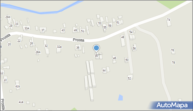 Będzin, Prosta, 40, mapa Będzin