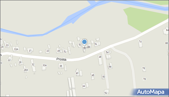 Będzin, Prosta, 55, mapa Będzin