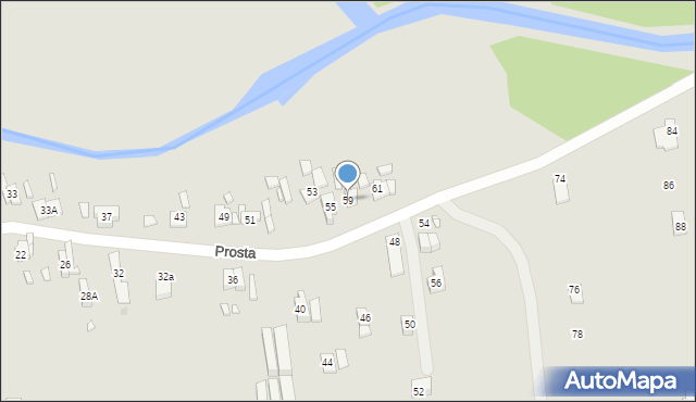 Będzin, Prosta, 59, mapa Będzin