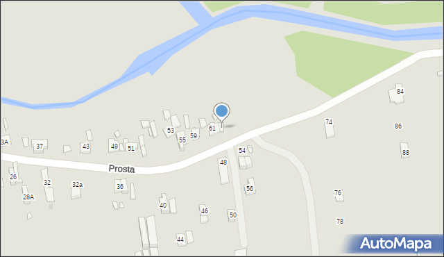 Będzin, Prosta, 61A, mapa Będzin