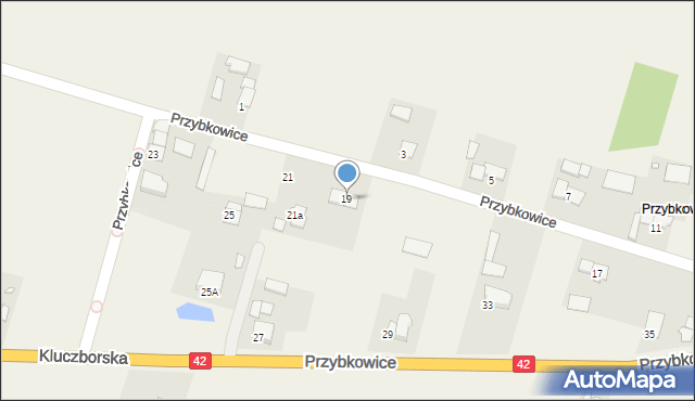 Biadacz, Przybkowice, 19, mapa Biadacz