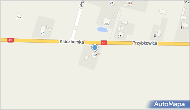 Biadacz, Przybkowice, 23b, mapa Biadacz