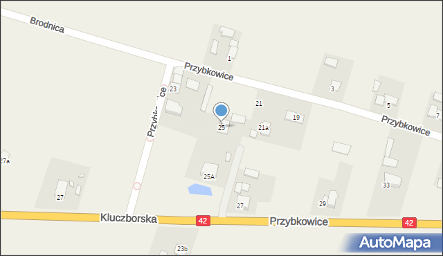 Biadacz, Przybkowice, 25, mapa Biadacz