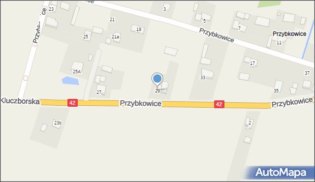 Biadacz, Przybkowice, 29, mapa Biadacz