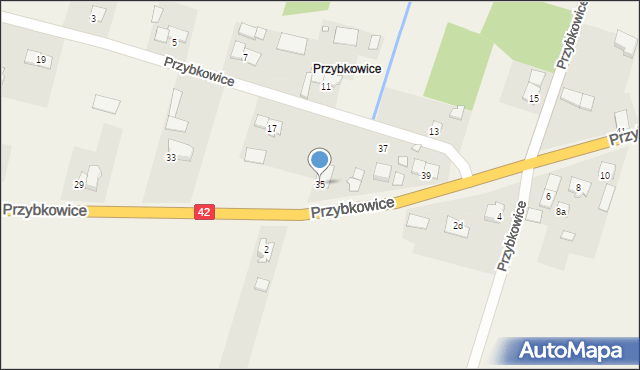 Biadacz, Przybkowice, 35, mapa Biadacz