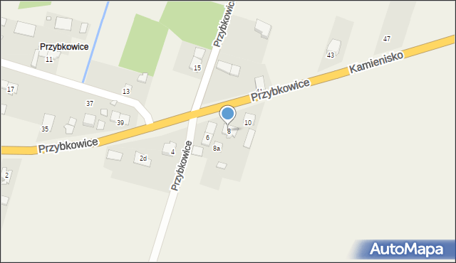 Biadacz, Przybkowice, 8, mapa Biadacz