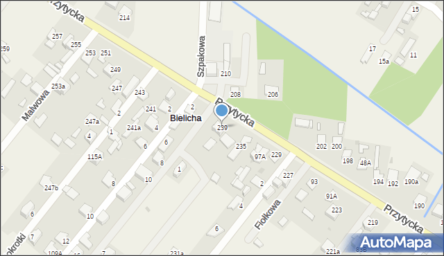Bielicha, Przytycka, 239, mapa Bielicha