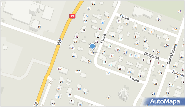 Bielsk Podlaski, Prusa Bolesława, 18, mapa Bielsk Podlaski