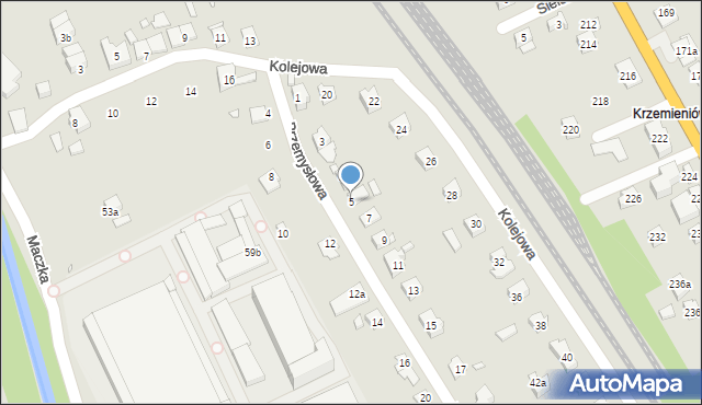 Bielsko-Biała, Przemysłowa, 5b, mapa Bielsko-Białej