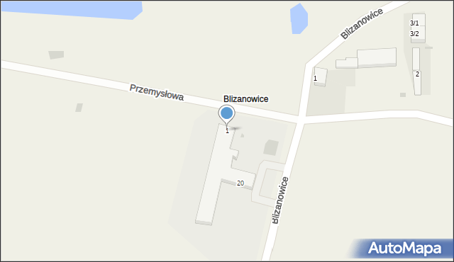 Blizanowice, Przemysłowa, 1, mapa Blizanowice