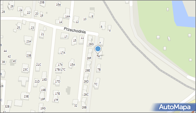 Blizne Łaszczyńskiego, Przechodnia, 7A, mapa Blizne Łaszczyńskiego