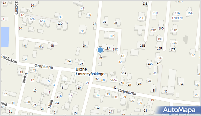 Blizne Łaszczyńskiego, Przejazd, 16, mapa Blizne Łaszczyńskiego