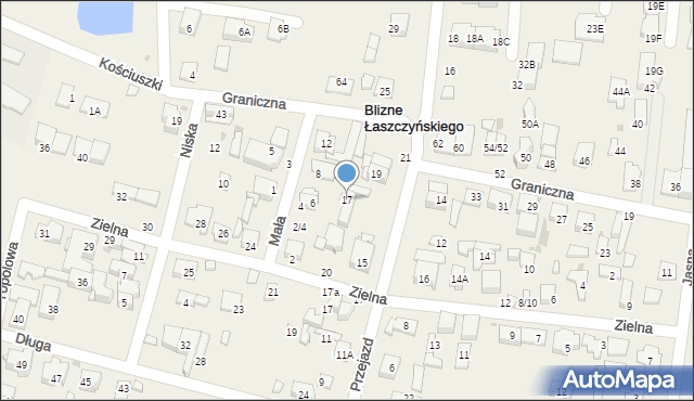 Blizne Łaszczyńskiego, Przejazd, 17, mapa Blizne Łaszczyńskiego