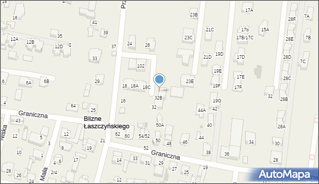 Blizne Łaszczyńskiego, Przejazd, 32C, mapa Blizne Łaszczyńskiego