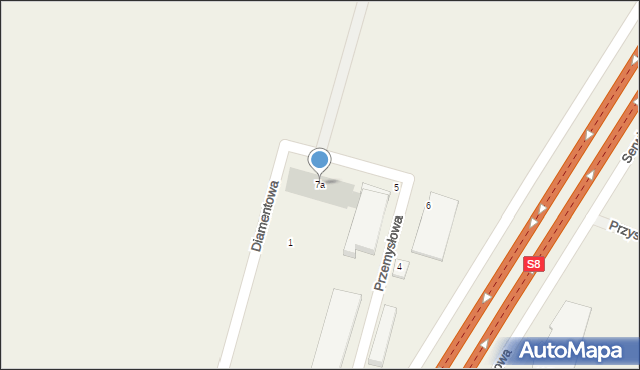 Blizne Łaszczyńskiego, Przemysłowa, 7a, mapa Blizne Łaszczyńskiego