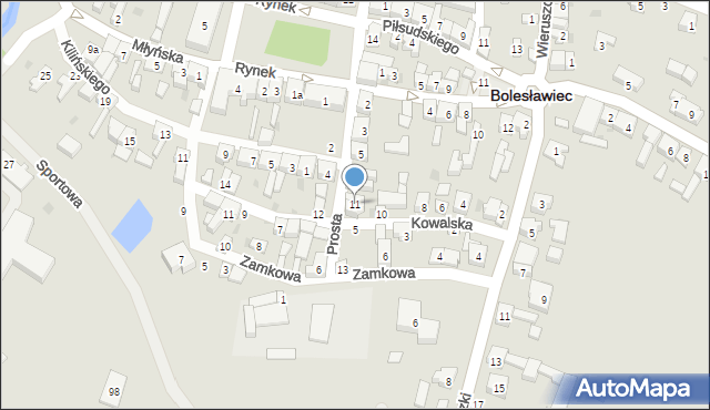 Bolesławiec, Prosta, 11, mapa Bolesławca