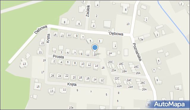 Borówiec, Prosta, 13, mapa Borówiec