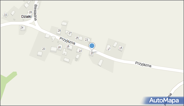 Brodła, Przyjazna, 10, mapa Brodła