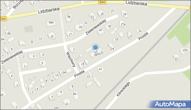 Brodnica, Prosta, 19, mapa Brodnica