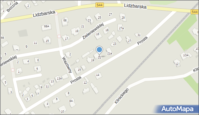 Brodnica, Prosta, 21, mapa Brodnica