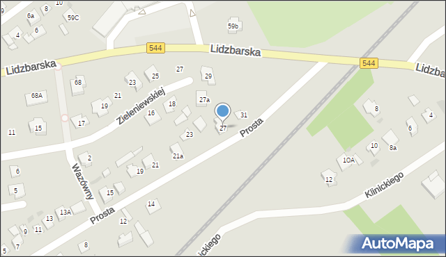 Brodnica, Prosta, 27, mapa Brodnica