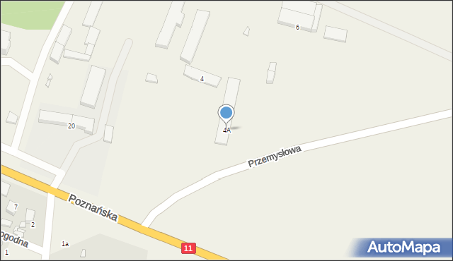 Brodowo, Przemysłowa, 4A, mapa Brodowo