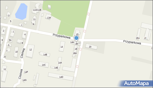Bronisze, Przyparkowa, 16, mapa Bronisze